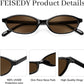 商品图片 41 | B0DMN6519L | FEISEDY Retro Oval Cat Eye Sunglasses for Women 90s Narrow Lightweight Shades Y2k Trendy Sunnies B0257