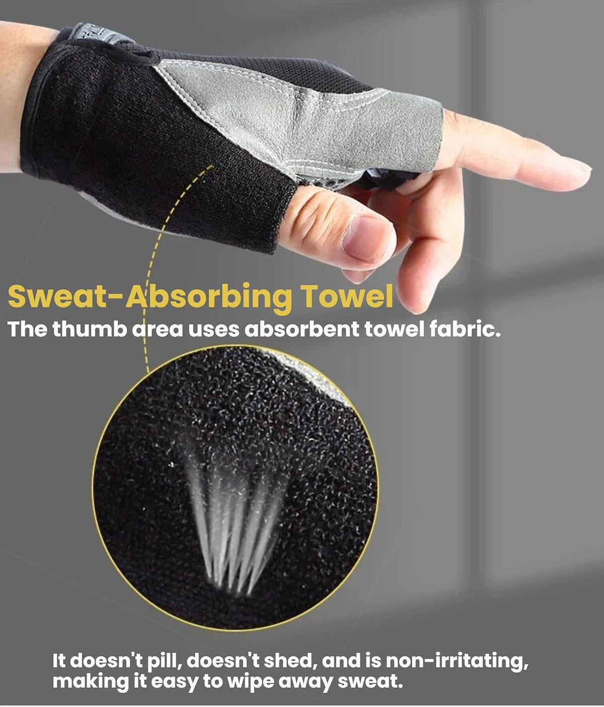 商品图片 8 | B0GZ3S37C9 | Half Finger Cycling Gloves for Men Women, Breathable Anti-Slip Gel Palm Workout Gloves for Gym, Biking, Weight Lifting