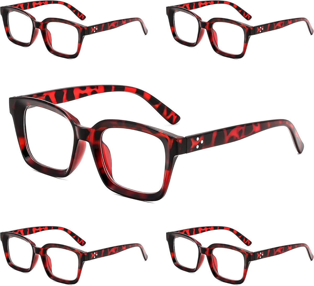 ÉÌƷͼƬ 40 | B0F7HQL9ND | FEISEDY 6/5 Pack Classic Reading Glasses Rectangular Readers B0297