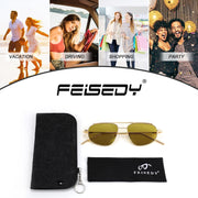 ÉÌƷͼƬ 36 | B09XDVK9DG | FEISEDY Retro Trendy Aviator Sunglasses Women Men 90s Small Vintage Glasses Stylish Gold Metal Oval Sunglasses B2906