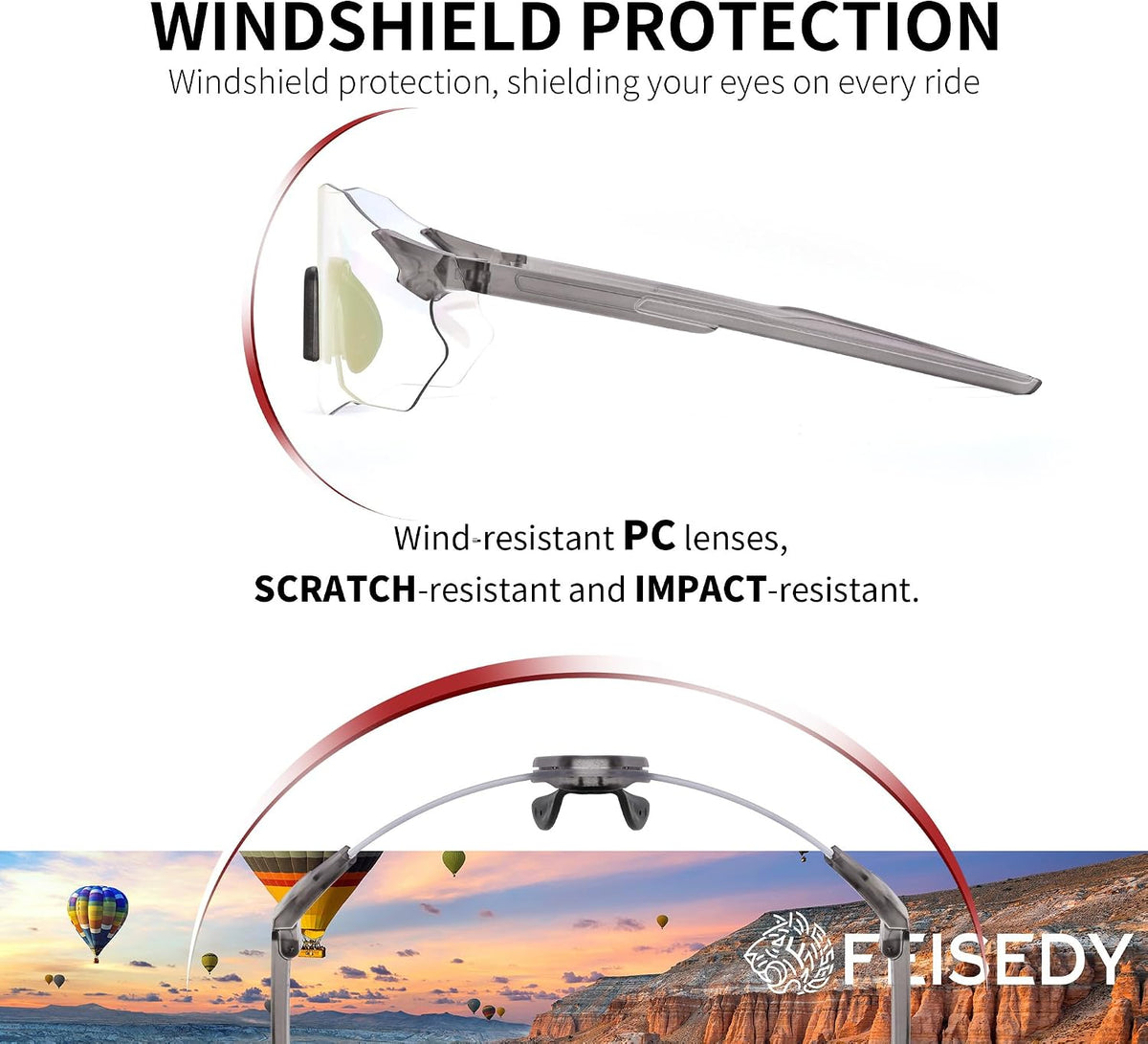 ÉÌƷͼƬ 22 | B0FHNVLT2X | FEISEDY Photochromic Cycling Glasses for Men Women Mountain Bike Sports Sunglasses UV Protection B0310