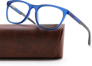 Matte Blue Frame / Black Legs / 51 Millimeters | B0DGPQYF7M | FEISEDY TR90 Sports Lightweight Blue Light Glasses for Men B0232