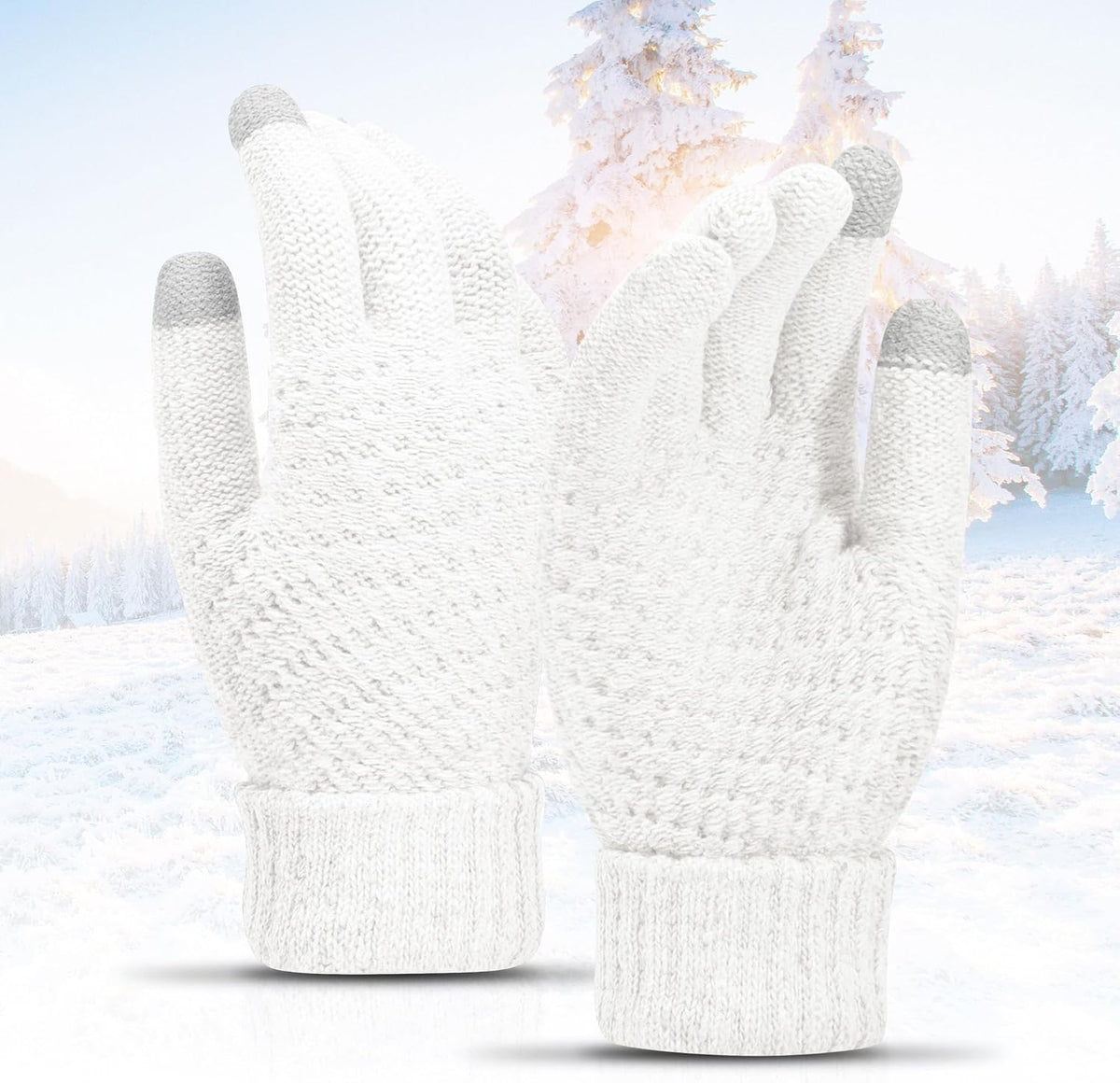 商品图片 8 | B0FQTZCSVS | Winter Gloves for Women Men - Knit Touchscreen Gloves, Fleece-Lined Thermal Gloves Fashionable Warm