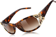 Leopard Frame & Gradual Tea Lens / 60 Millimeters | B0CNRLLYD4 | FEISEDY Y2K Women Polarized Sunglasses Butterfly Wrap Around UV400 Shades