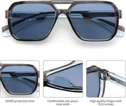ÉÌƷͼƬ 23 | B0GLG5HZ1L | FEISEDY Retro Square Aviator Sunglasses for Men Women B0390