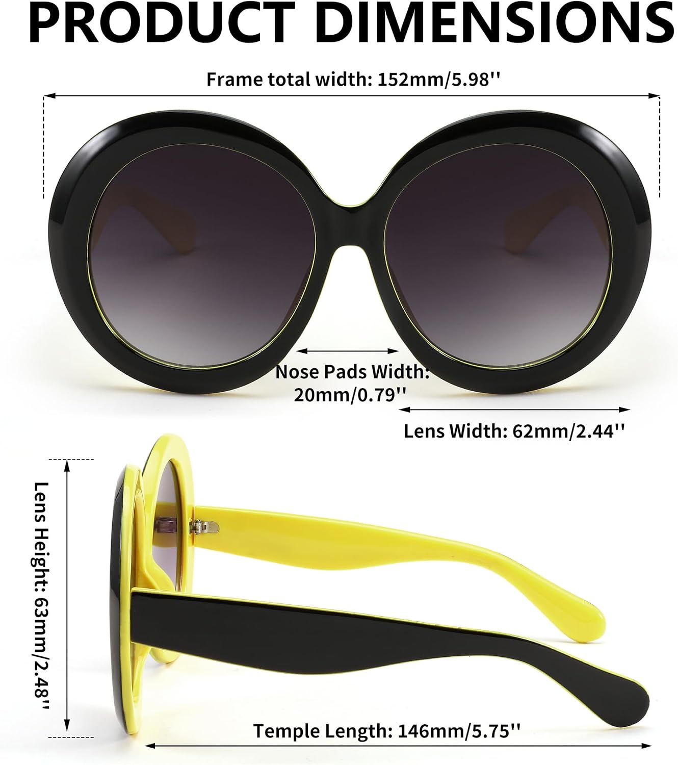 商品图片 12 | B0C7ZVD4MD | FEISEDY Oval Oversized Trendy Sunglasses Women Men Stylish Retro Big Frame Vacation Sun Glasees UV400 Protection B0017