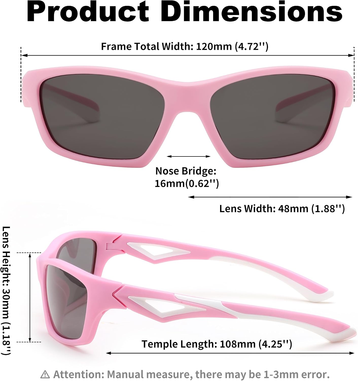商品图片 34 | B0D1GDXPL3 | FEISEDY Kids Polarized Sunglasses TR90 Sports Cycling Glasses UV400 for Boys Girls Age 3-10 B0160