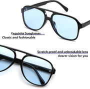 ÉÌƷͼƬ 75 | B0CB543WBD | FEISEDY Vintage Retro 70s Plastic Aviator Sunglasses Women Men Classic Large Squared Frame B2751