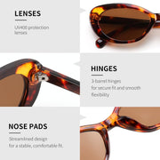 ÉÌƷͼƬ 22 | B0H2YQ7P2Y | FEISEDY Women Vintage Oval Cat Eye Sunglasses, Retro Narrow Shades B0459