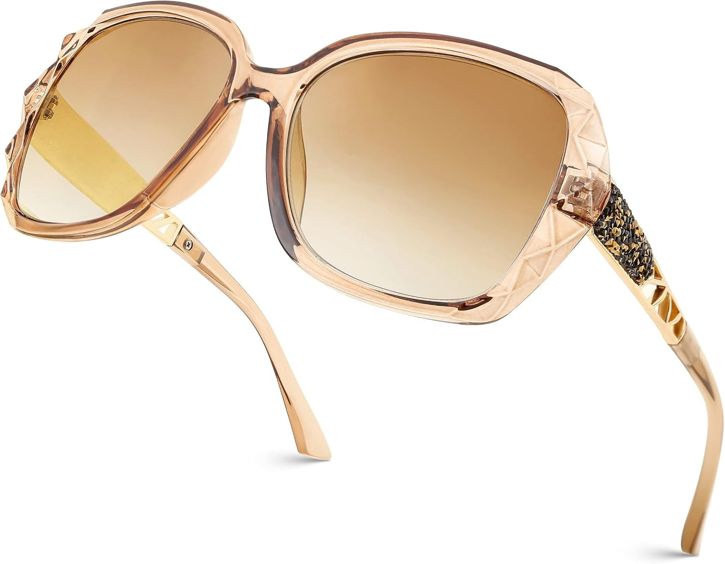 商品图片 9 | B09ZP8KJL4 | FEISEDY Women Square Reading Sunglasses Sparkling Composite Shiny Frame Sun Reader Glasses B2923