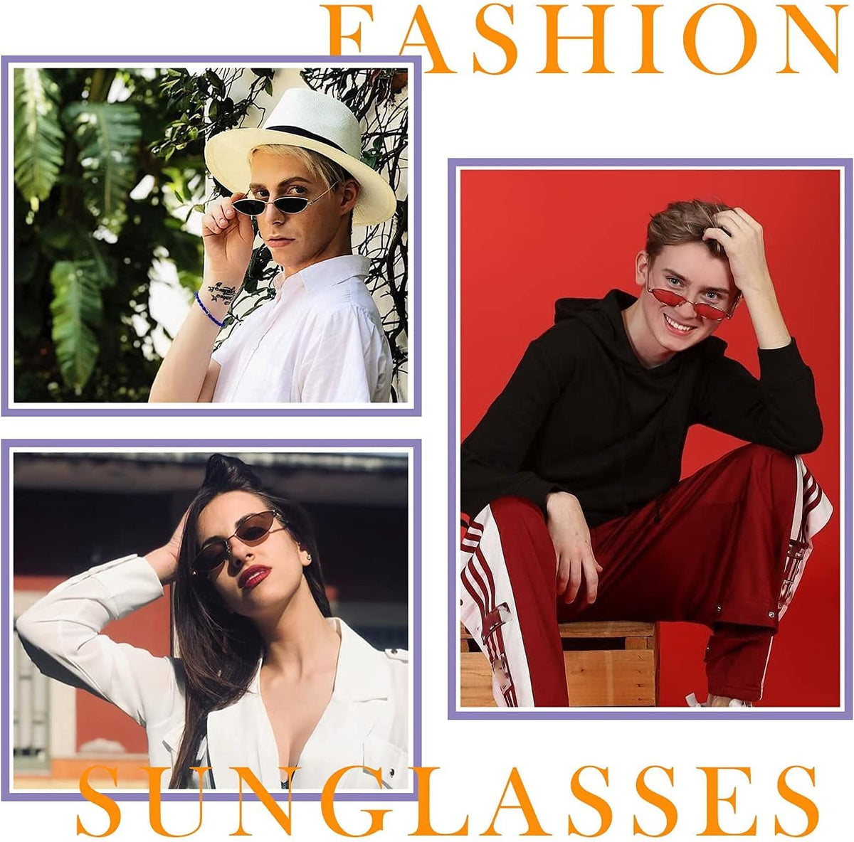 ÉÌƷͼƬ 40 | B0CNZ29R9R | FEISEDY Y2K Sunglasses for women Men Fashion Cateye Designer B2298