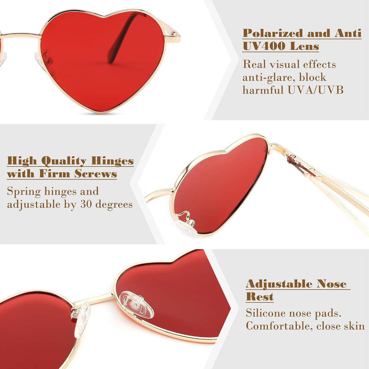 ÉÌƷͼƬ 68 | B0BP6HX1R6 | FEISEDY Polarized Heart Sunglasses Women Men Metal Frame Cute Lovely Glasses UV400 Protection B2375
