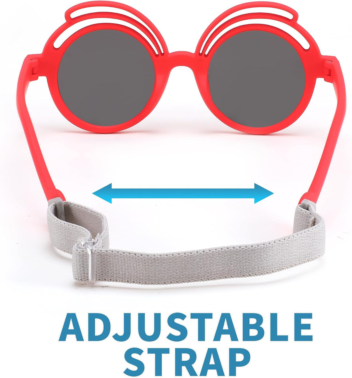 ÉÌƷͼƬ 51 | B0CQBTQZFP | FEISEDY Baby Polarized Round Sunglasses Flexible Rubber Shades with Strap for Infant Toddler Newborn Age 0-24 Months B0060