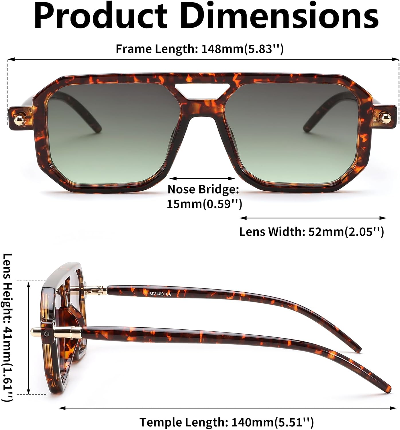 商品图片 138 | B09YTJ4FQZ | FEISEDY Vintage Square 70s Flat Aviator Sunglasses Women Men Classic Retro Stylish Frame UV400 Sunglasses B2622