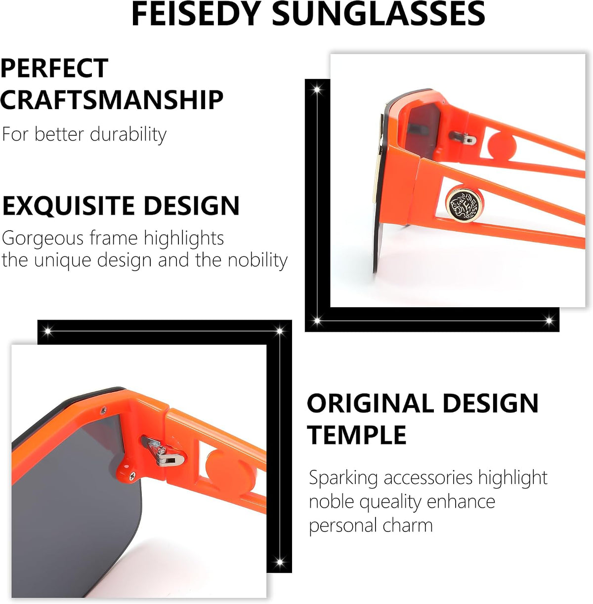 ÉÌƷͼƬ 27 | B09L4V27YS | FEISEDY Square Oversized Sunglasses for Men Women Flat Top B2765