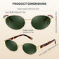 FEISEDY Sunglasses Men Women UV400 Protection Retro Trendy Classic Oval Small Metal Frame B0402