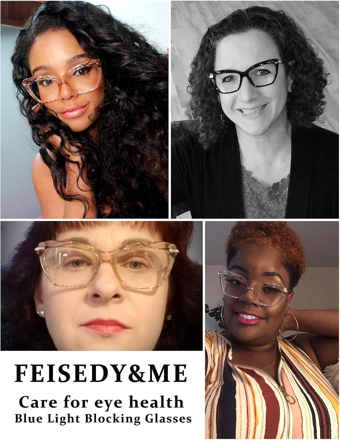 ÉÌƷͼƬ 28 | B088WVS65H | FEISEDY Crystal Cat Eye Reading Glasses Blue Light Blocking Reader Anti Eyestrain Glasses B2596 Champagne 1.75x