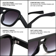 ÉÌƷͼƬ 85 | B09KV1MSHN | FEISEDY Aviator Sunglasses For Women Men Square Chunky Trendy Eyewear B2846