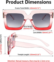 ÉÌƷͼƬ 20 | B0BZRNQQL1 | FEISEDY Oversized Square Sunglasses for Women Fashion Shades Luxury Big Sun Glasses UV400 Protection B2380