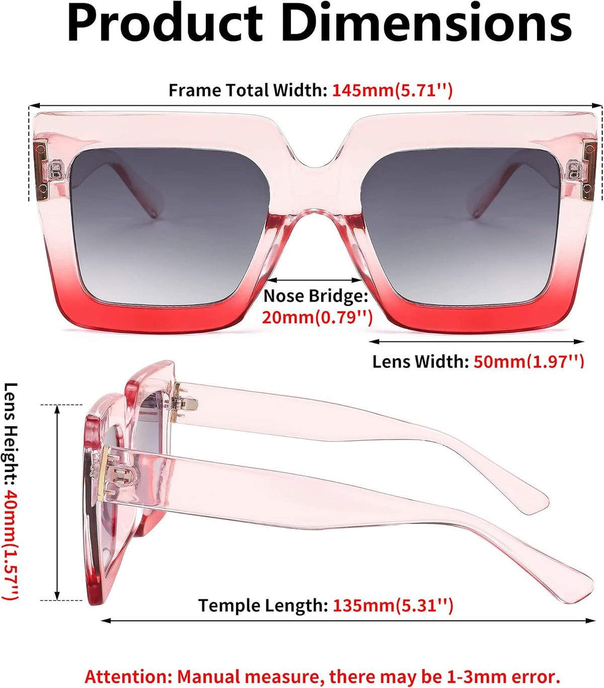 ÉÌƷͼƬ 20 | B0BZRNQQL1 | FEISEDY Oversized Square Sunglasses for Women Fashion Shades Luxury Big Sun Glasses UV400 Protection B2380