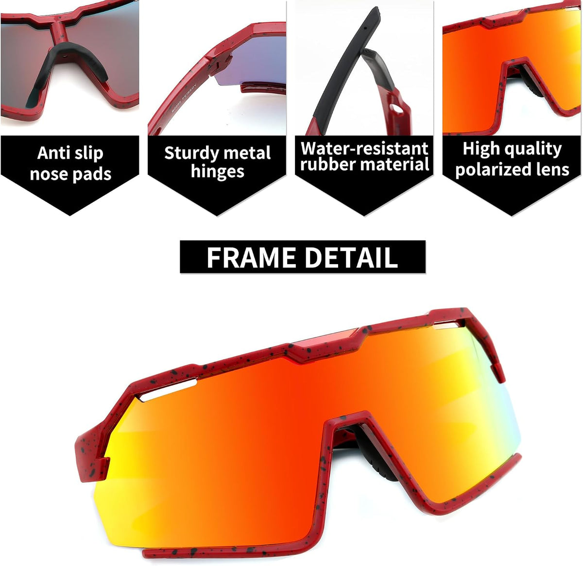 ÉÌƷͼƬ 18 | B0F32C9J2Q | FEISEDY Polarized Kids Sunglasses Youth Sports Cycling Shades,UV400 Protection For Teens Baseball Tennis Sunglasses B0092