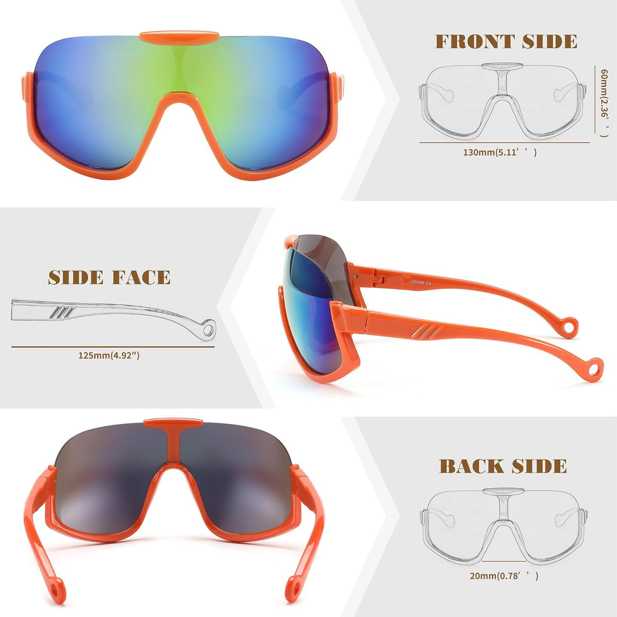 ÉÌƷͼƬ 38 | B0CQT2FXLN | FEISEDY Sunglasses Men Women Oversized Fashion Sports Baseball Fishing Skiing Running Golf Adults Teens Half Frame B0012