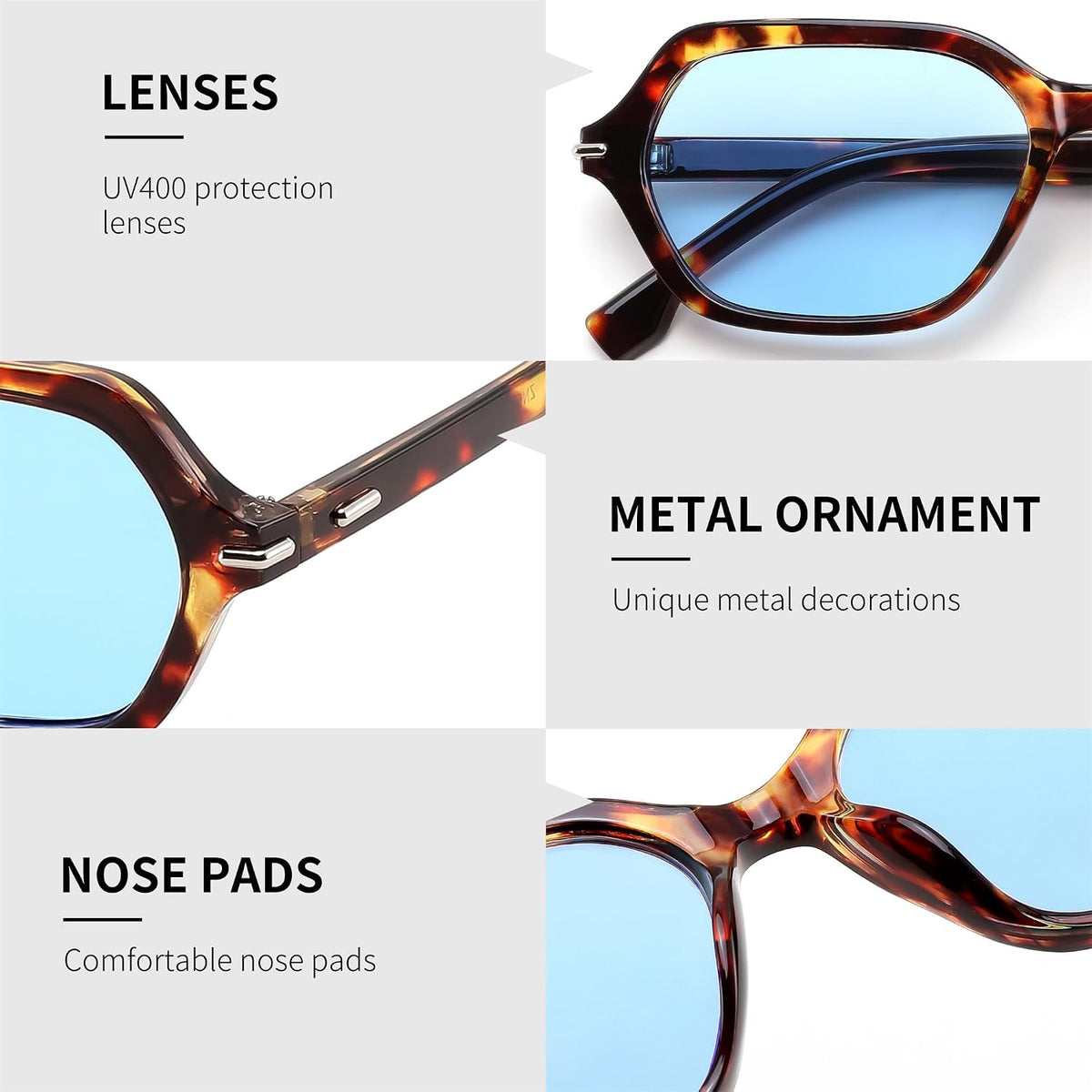 ÉÌƷͼƬ 25 | B0HJYQR9BW | FEISEDY Classic Square Sunglasses for Women Men, Retro Trendy Shades B0493