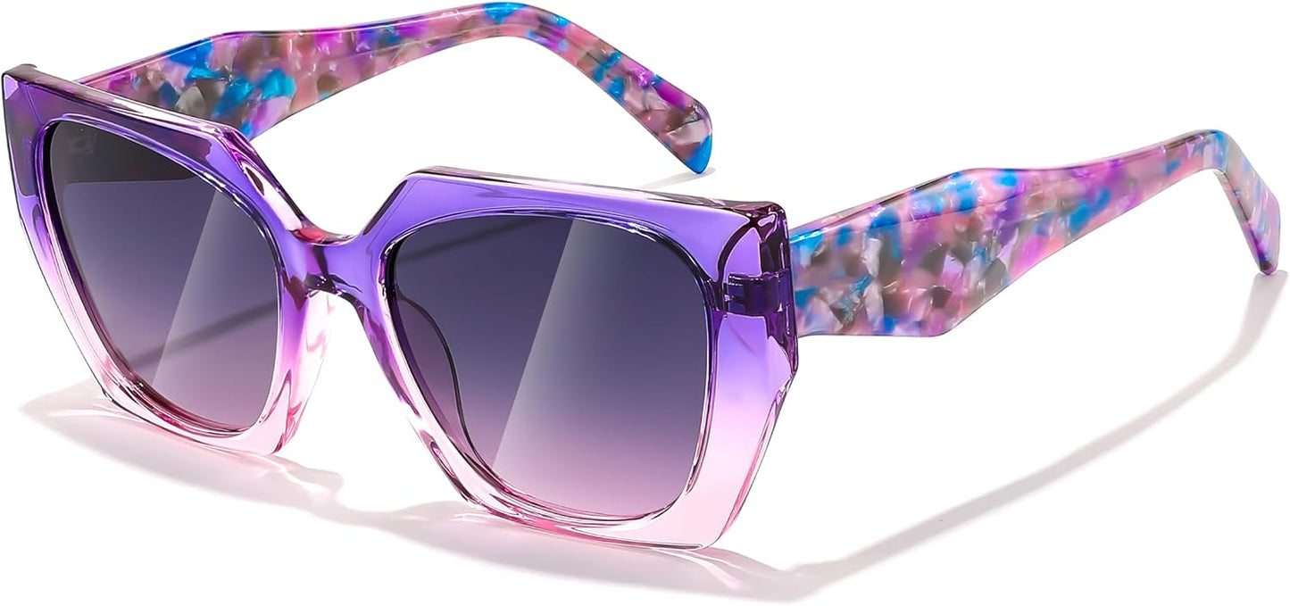 商品图片 8 | B0CNCTSQ2Z | FEISEDY Trendy Polarized Sunglasses, Oversized Irregular TR Frame for Women Men, Retro Shades UV400 B0016
