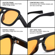 ÉÌƷͼƬ 12 | B09KV1MSHN | FEISEDY Aviator Sunglasses For Women Men Square Chunky Trendy Eyewear B2846