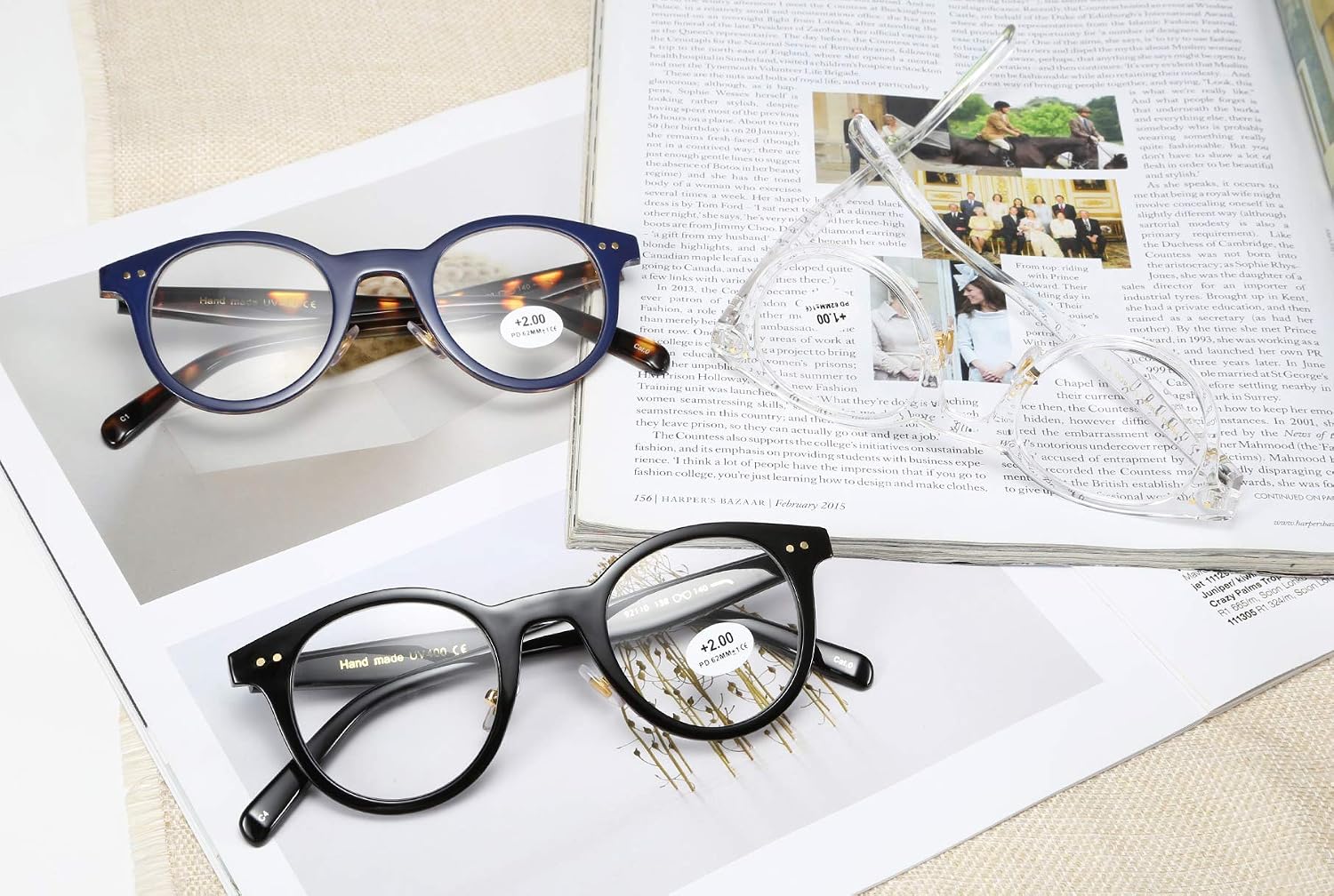 商品图片 7 | B07P38HF4N | FEISEDY Reading Glasses Standard Fit Full Frame Readers Round Glasses for Men and Women B2478