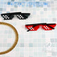 商品图片 15 | B09SCSCKL3 | FEISEDY 2PACK Thug Life Sunglasses Funny Pixelated Mosaic Gamer Glasses Party Disco Cool B2876-F2