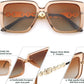 商品图片 61 | B08HVPGJW5 | FEISEDY Sunglasses Womens Trendy, Oversized Square Shades, Pearl Inlay Cat Eye Frame UV400 Protection B2625