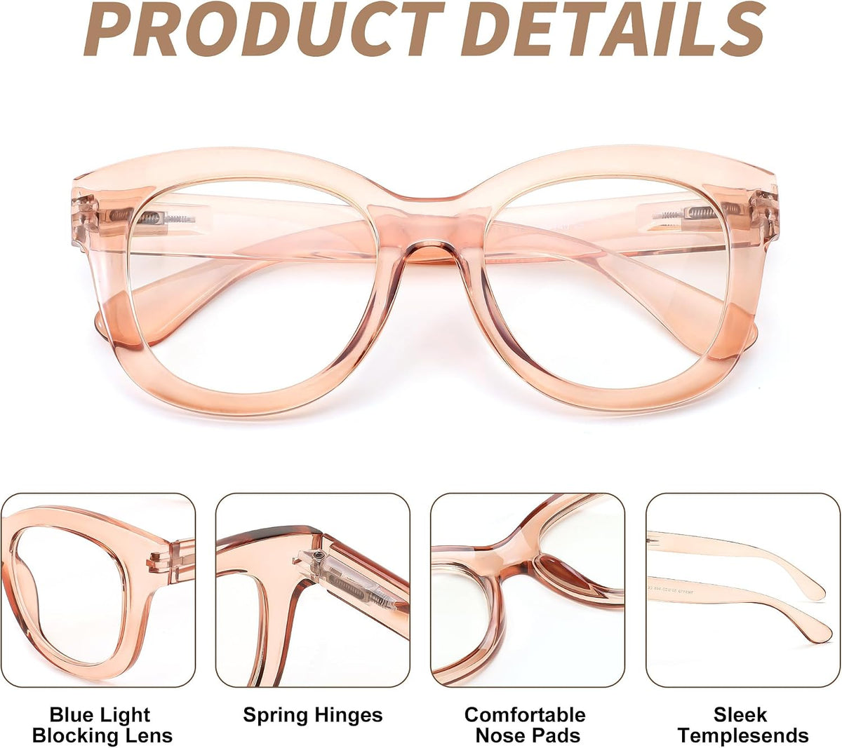 ÉÌƷͼƬ 22 | B0DSP9ZRGV | FEISEDY Retro Blue Light Glasses for Women Men, Thick Square Glasses Blue Light Blocking, Anti Glare Digital &Eyestrain B0278