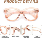 ÉÌƷͼƬ 22 | B0DSP9ZRGV | FEISEDY Retro Blue Light Glasses for Women Men, Thick Square Glasses Blue Light Blocking, Anti Glare Digital &Eyestrain B0278