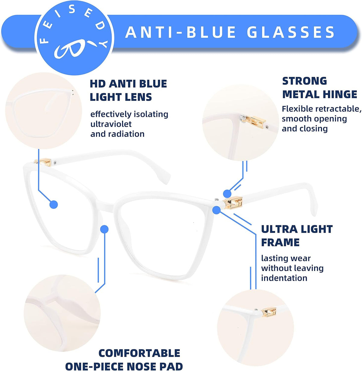 ÉÌƷͼƬ 5 | B0BPXCVHGH | FEISEDY Cat Eye Blue Light Blocking Glasses for Women Computer glasses Fashion Cateye Eyewear B2977