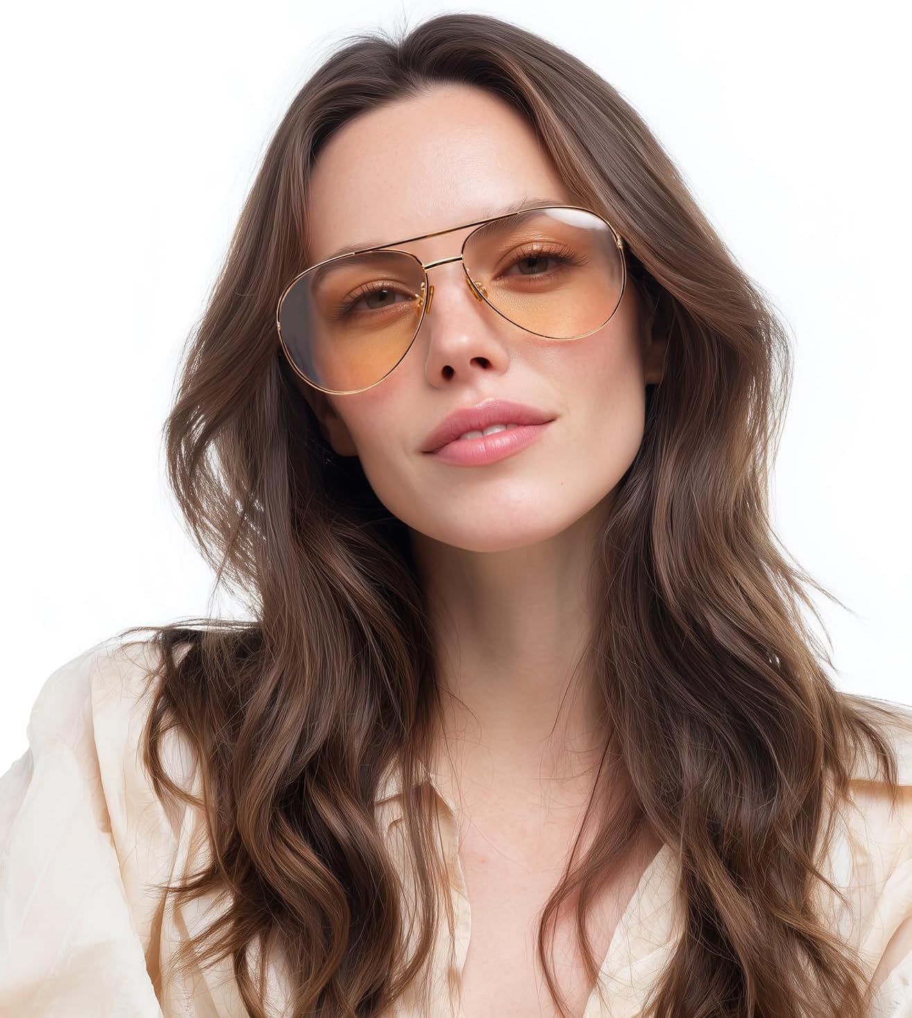 商品图片 31 | B0FKML2SSC | FEISEDY Oversized Aviator Sunglasses Women Men - Retro Gold Metal Chunky Frame, UV400 for Driving & Daily Wear B0311