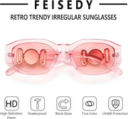 ÉÌƷͼƬ 100 | B0B5V7T75J | FEISEDY Retro Trendy Rectangle Sunglasses Women Men Narrow Shades B2322