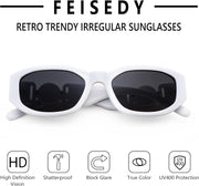 ÉÌƷͼƬ 83 | B0B5V7T75J | FEISEDY Retro Trendy Rectangle Sunglasses Women Men Narrow Shades B2322