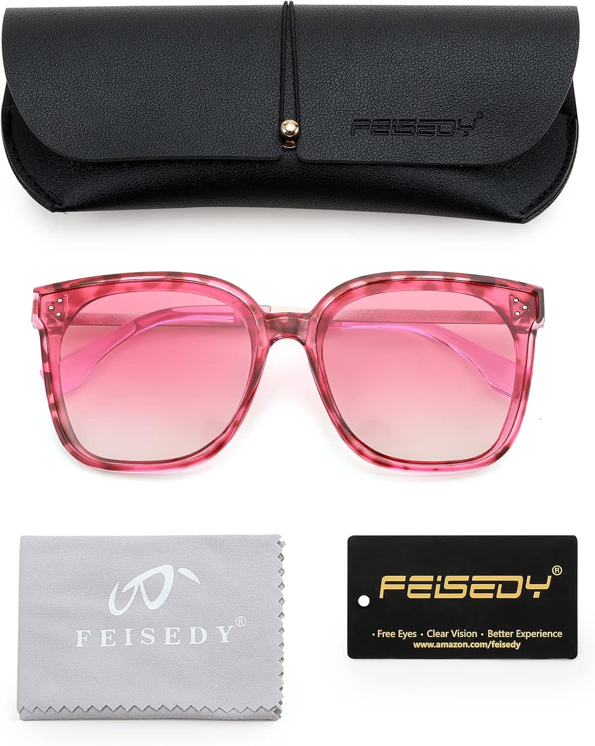 ÉÌƷͼƬ 21 | B0BB2BM9KF | FEISEDY Sunglasses Womens, Oversized Retro Square Polarized Sunglasses, Trendy Shades UV400 B2901