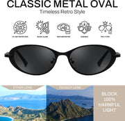 ÉÌƷͼƬ 17 | B0GVDPV1W4 | FEISEDY Metal Oval Sunglasses UV400 Protection for Women and Men B0429