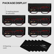 ÉÌƷͼƬ 39 | B0F7HQL9ND | FEISEDY 6/5 Pack Classic Reading Glasses Rectangular Readers B0297