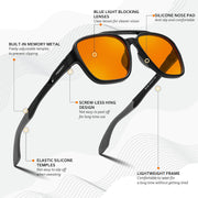 ÉÌƷͼƬ 36 | B0FQ5DRDJG | FEISEDY Orange Blue Light Blocking Glasses for Woman Men Amber Lenses Computer Gaming Glasses for Better Sleep