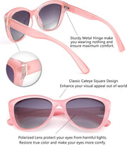 ÉÌƷͼƬ 115 | B07M9V125F | FEISEDY Polarized Vintage Sunglasses American Womens Square Jackie O Cat Eye Sunglasses B2451
