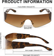 ÉÌƷͼƬ 25 | B0B1V45SXC | FEISEDY Y2K Futuristic Sunglasses Women Men Rimless One Piece Miorred B2927