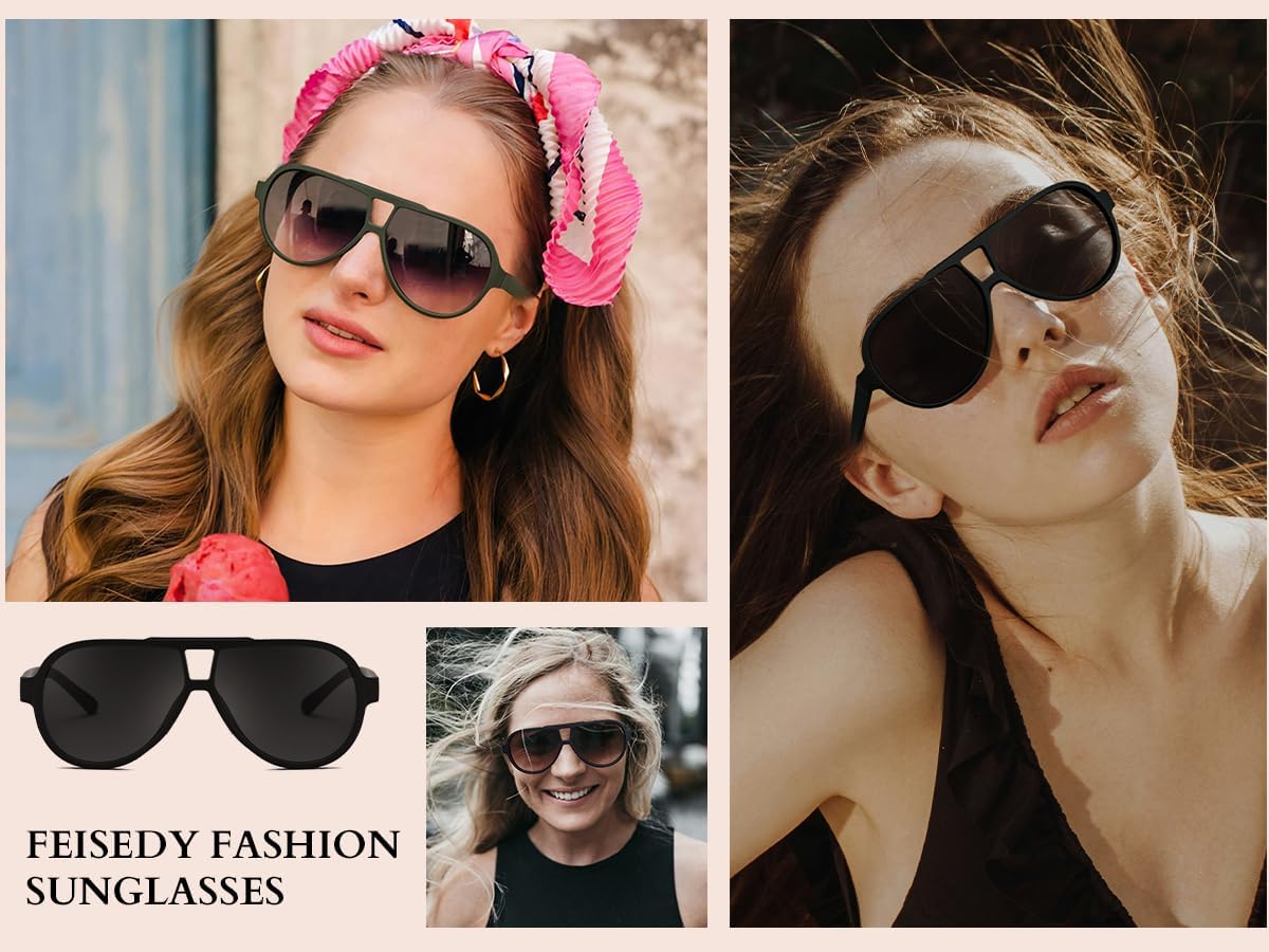 商品图片 3 | B0D425WLDN | FEISEDY Polarized Sunglasses, TAC HD Lens, TR-90 Frame Lightweight, Retro Sunglasses for Women Men UV400 Protection B0171