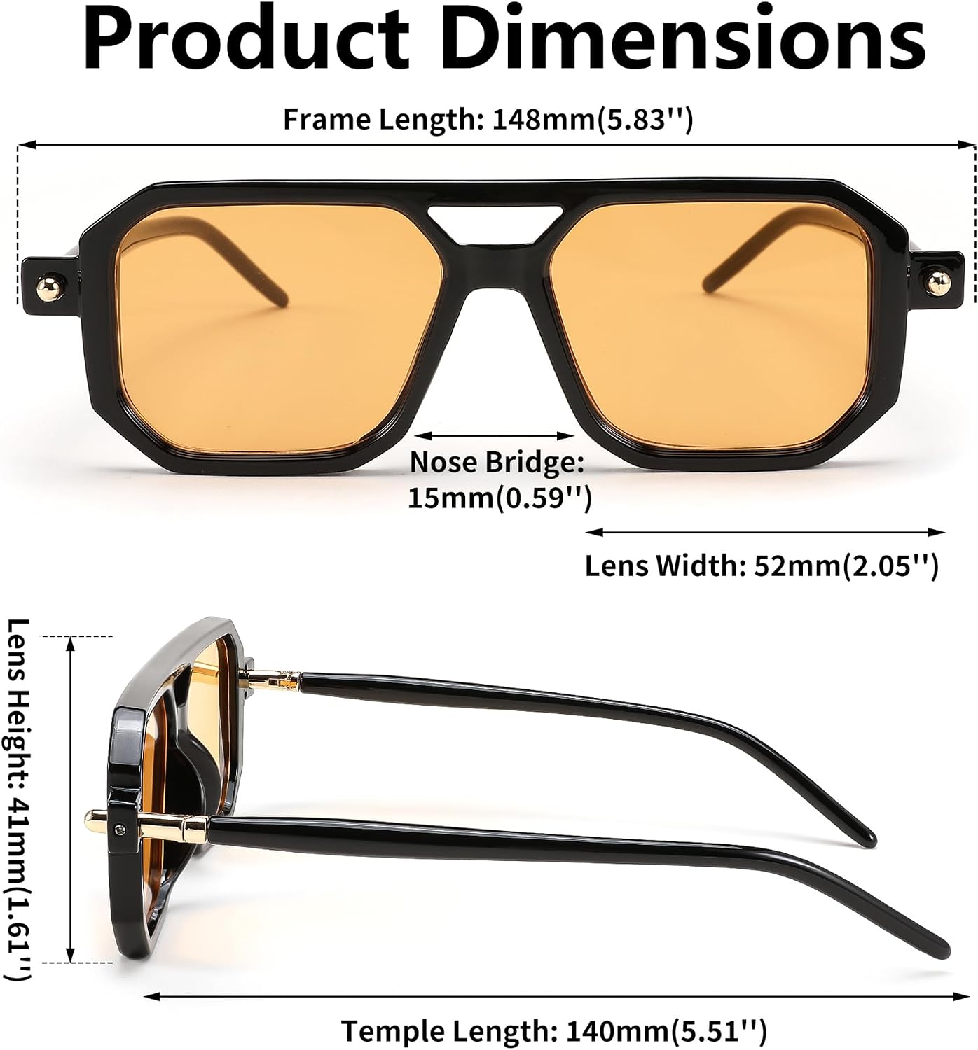 商品图片 189 | B09YTJ4FQZ | FEISEDY Vintage Square 70s Flat Aviator Sunglasses Women Men Classic Retro Stylish Frame UV400 Sunglasses B2622