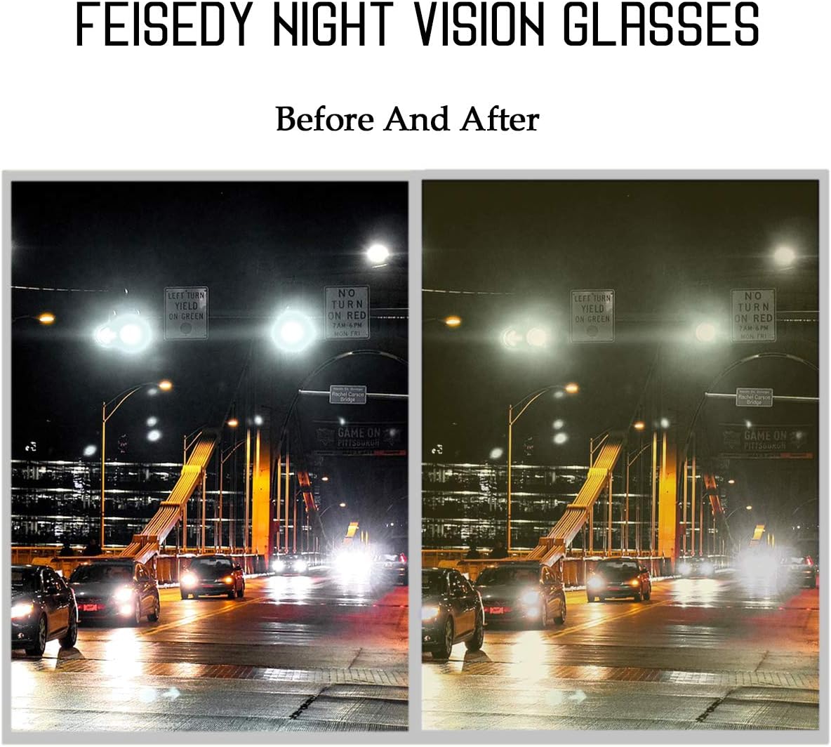 商品图片 27 | B081YY5RM3 | FEISEDY Classic Womens Night Glasses Driving Anti Glare Wrap Around Yellow Sunglasses B2548