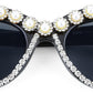 商品图片 34 | B0BZ7YMM4F | FEISEDY Oversized Women Cat Eye Rhinestone Sunglasses Costume Party B2360