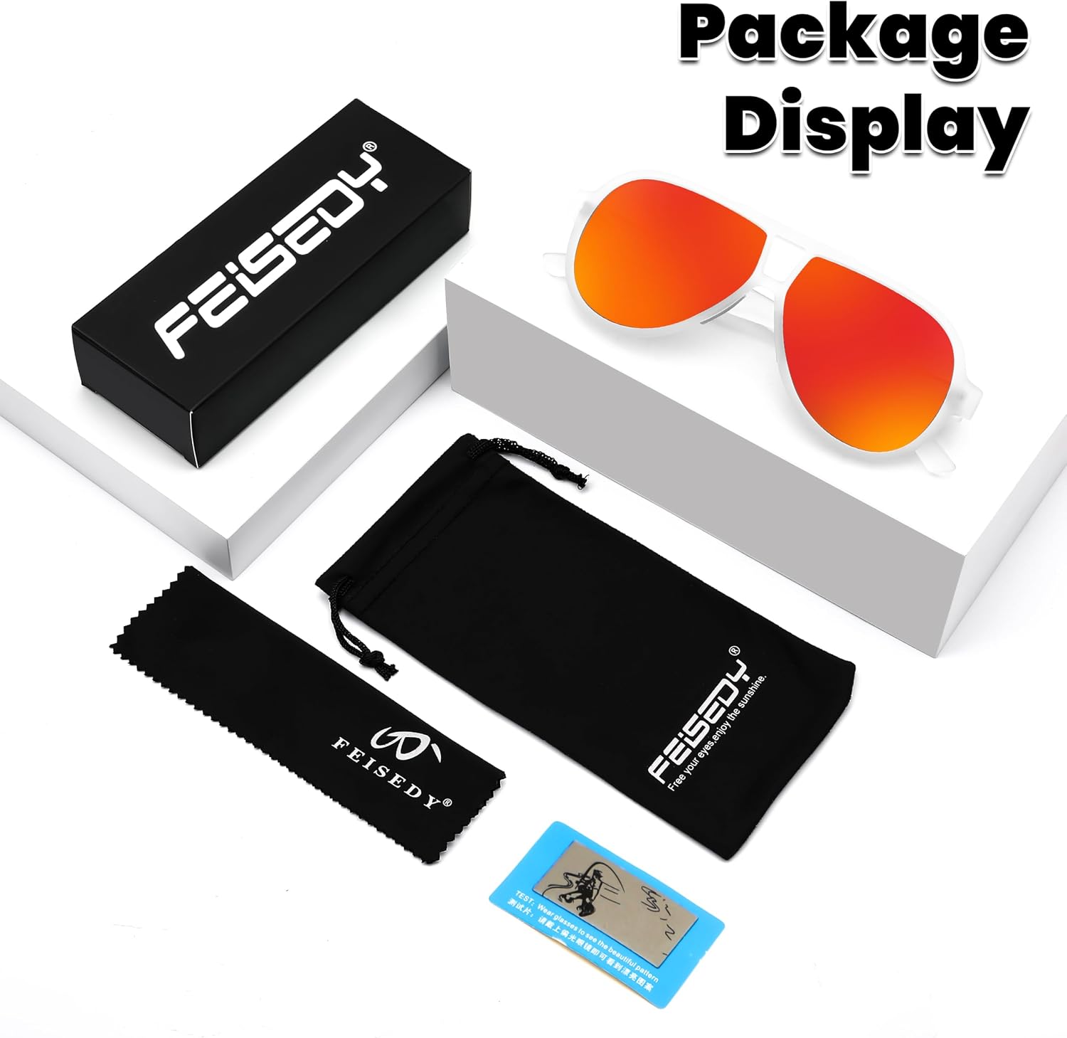 商品图片 19 | B0D425WLDN | FEISEDY Polarized Sunglasses, TAC HD Lens, TR-90 Frame Lightweight, Retro Sunglasses for Women Men UV400 Protection B0171