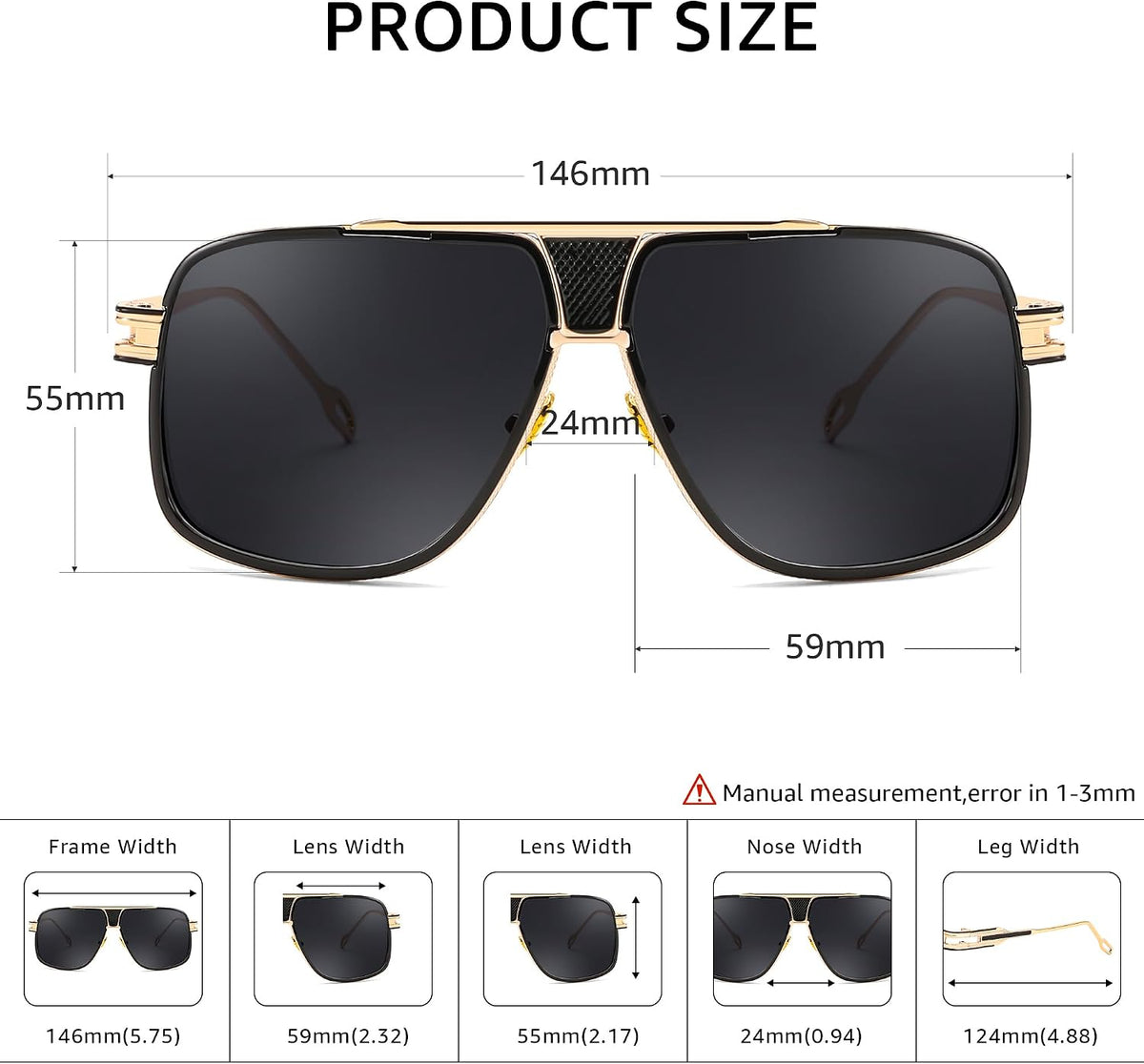 ÉÌƷͼƬ 24 | B0FLQ31HK3 | FEISEDY Sunglasses Mens Oversized Retro Metal Steampunk Shades Sunnies Fishing Driving B0272